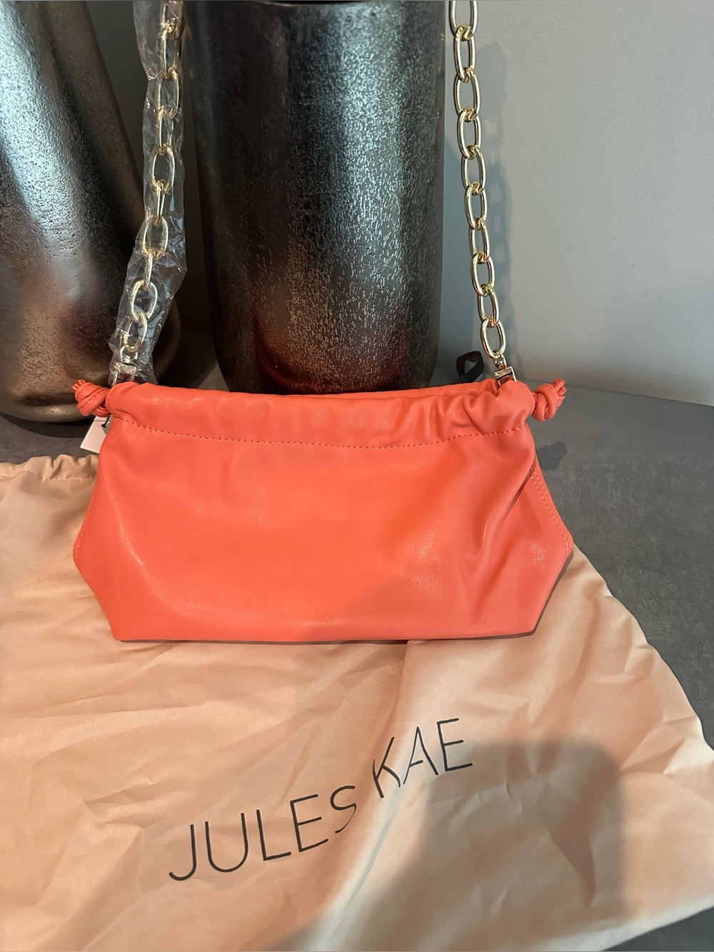 Women’s Coral Chain-Handle Drawstring Bag - Picture 2 of 4